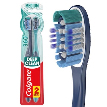 Colgate 360° Adult Medium Toothbrush with Tongue Cleaner