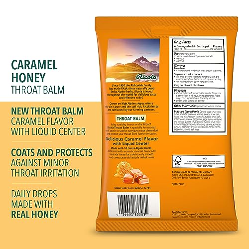 Ricola Caramel Throat Balm Drops 34ct, Pack of 1