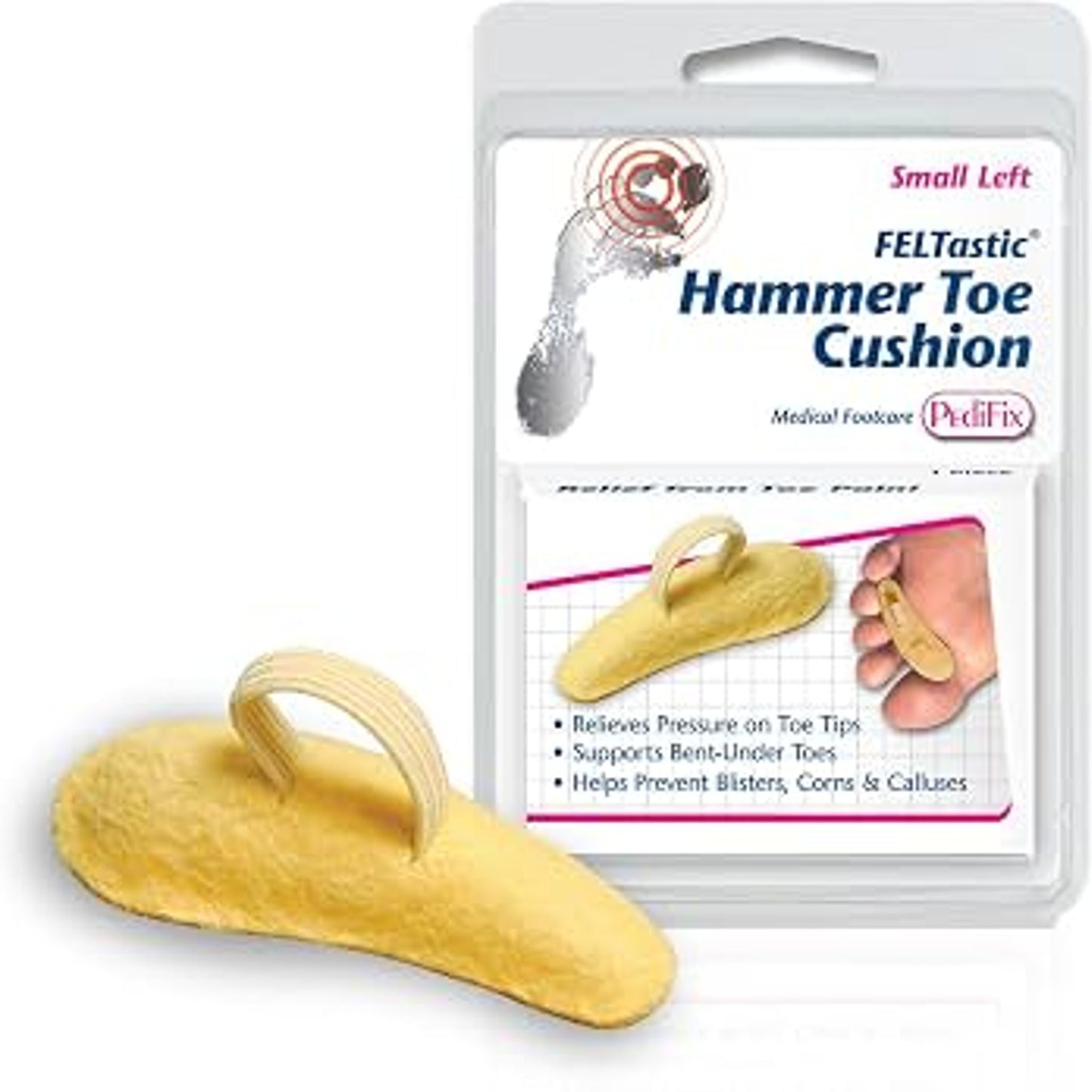 Pedifix Felt Hammer Toe Crest Left Size Small