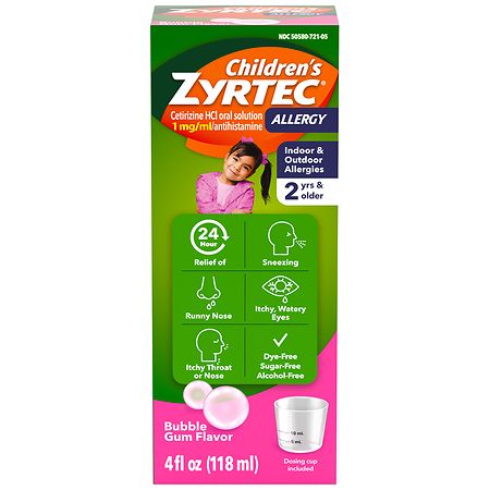 Zyrtec Children's Allergy Relief Syrup 4 oz - Bubble Gum