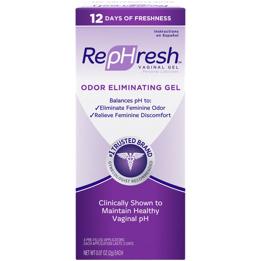 Rephresh Vaginal Gel, 4ct, Odor Eliminating, PH Balancing
