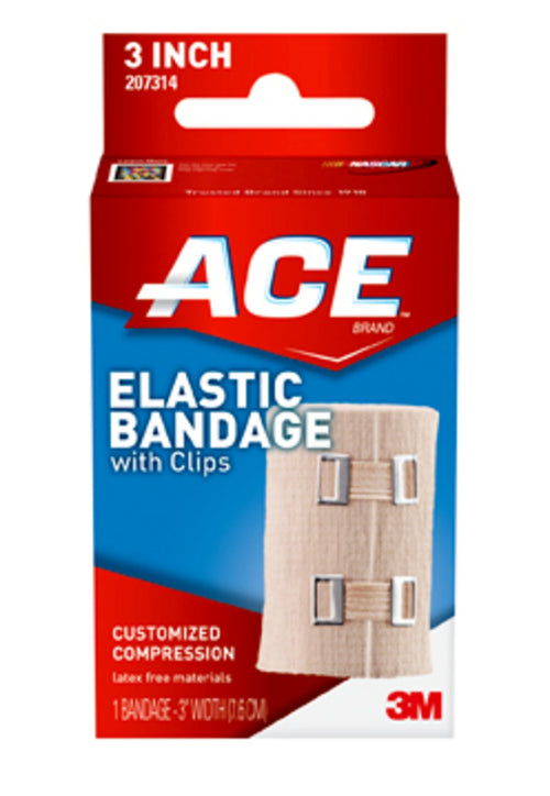Ace Elastic Bandage 3 Inches with Clips, 1-Count
