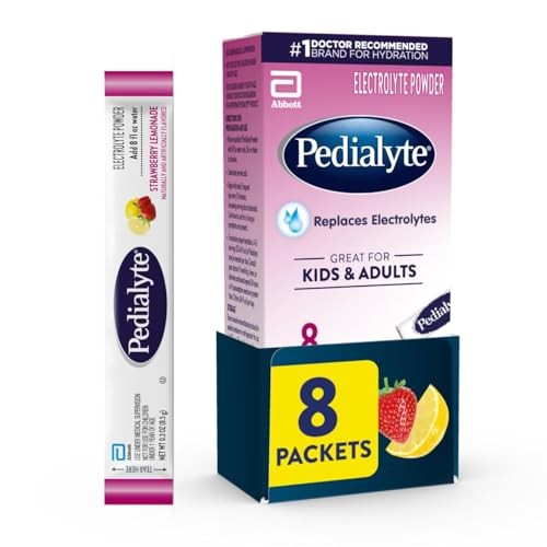 Pedialyte Strawberry Lemonade Electrolyte Powder, 8 Ct Pack of 8