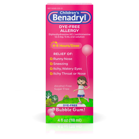 Benadryl Children's Allergy Liquid 4 oz - Bubble Gum