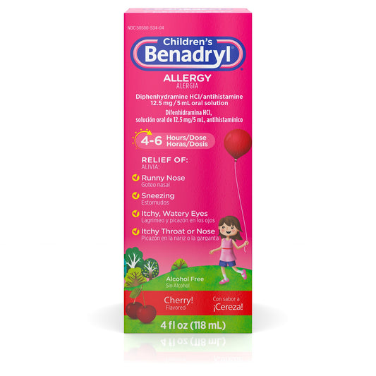 Benadryl Children's Allergy Liquid Cherry 4 Fl Oz