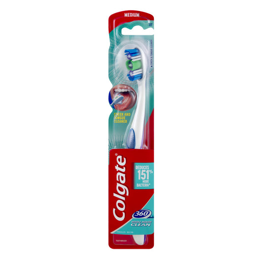 Colgate 360° Adult Medium Toothbrush with Tongue Cleaner