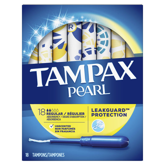 Tampax Pearl Tampons Regular, 18 Ct