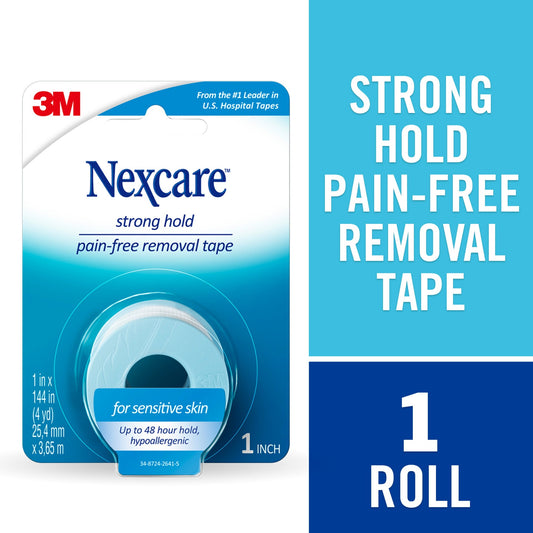 Nexcare Strong Hold Tape, Pain-Free Removal, 1 in x 4 yd
