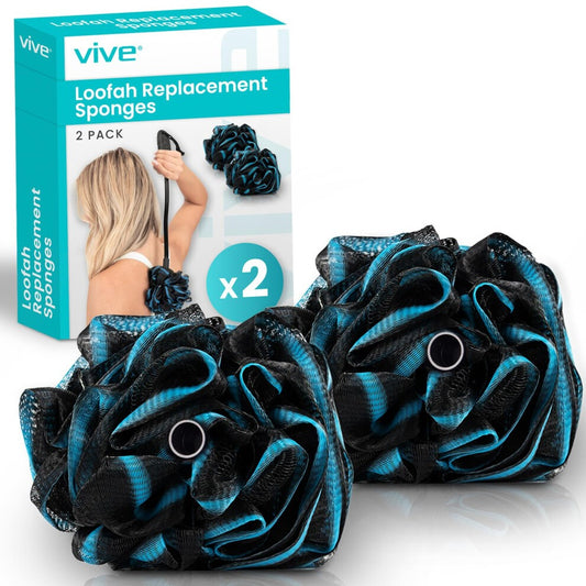 Vive Bendable Loofah Brush Replacement Sponge 2pck