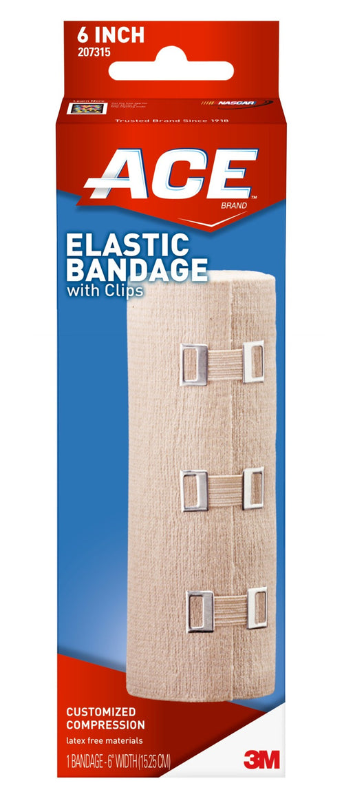 Ace Elastic Bandage with Clips, 6 Inches Width