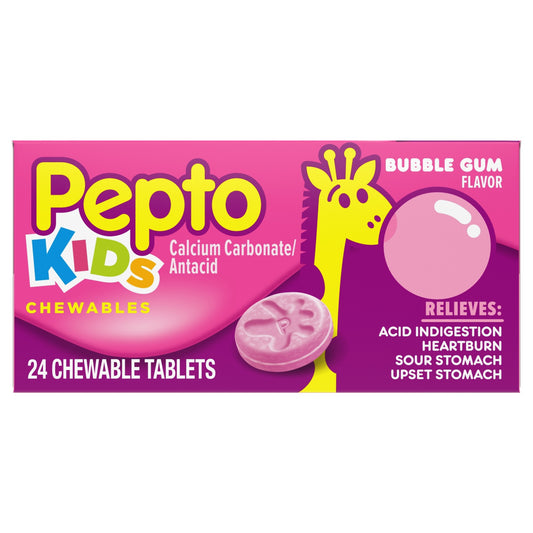 Pepto-Bismol Kids Antacid Chewable Tablets, 24ct - Heartburn Relief