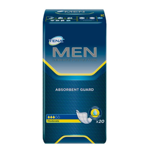 TENA Men Maximum Guards, 8 Inch, 20 Count Bladder Control Pad