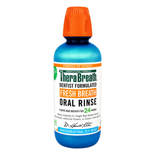 TheraBreath Icy Mint Mouthwash, Alcohol-Free, 16 Oz