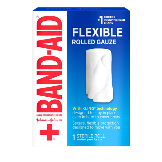 Band-Aid Flexible Rolled Gauze, 2 in x 2.5 yds, 1 Roll