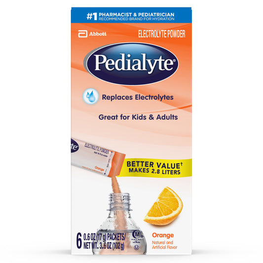 Pediasure Pedialyte Orange Powder Packs, 6 Count