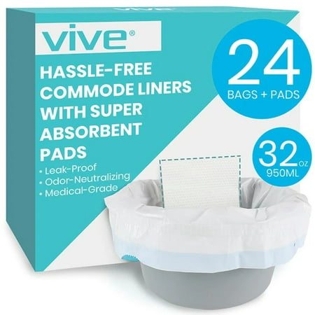 Vive Commode Liners, Pack of 24