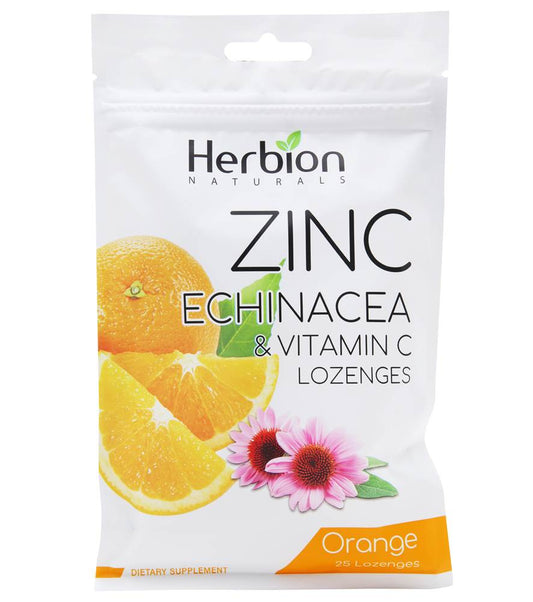 Herbion Zinc Echinacea Vitamin C Lozenges, 25 Ct Orange