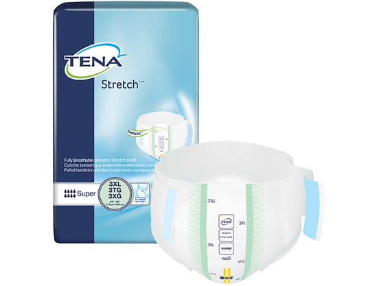 Tena Proskin Stretch Super 3x-Large Briefs, Green 8-Pack