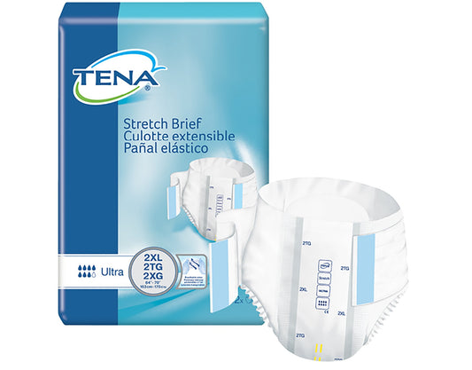 Tena Stretch Ultra Incontinence Briefs, 2X-Large, Pack of 32