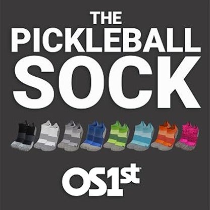 Os1st PB4 Pickleball Crew Sock, Black, Size L