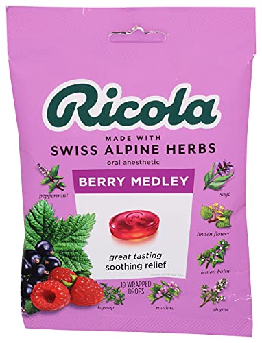 Ricola Berry Medley Cough Drops, Pack of 1, 19 Count
