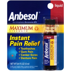 Anbesol Liquid Maximum Strength, 0.41 oz Pain Relief