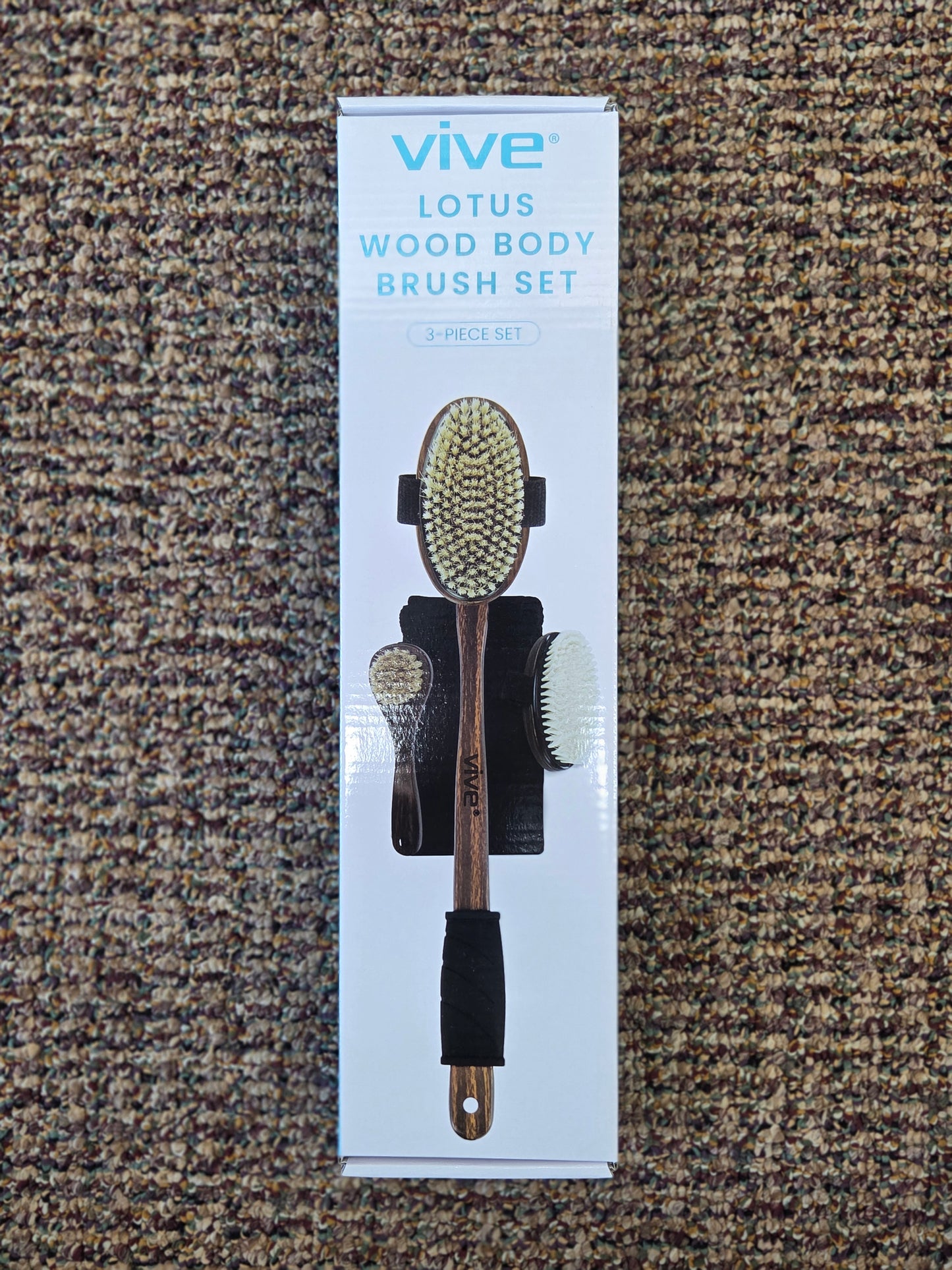 Vive Lotus Wood Body Brush Set