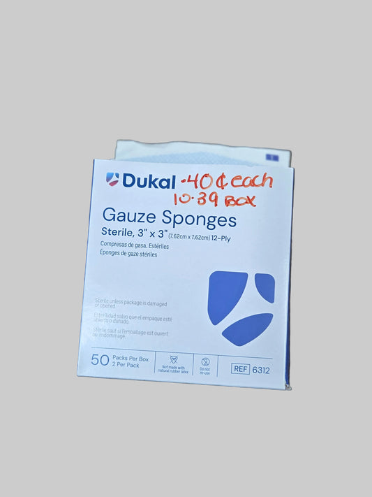 Dukal Sterile Gauze Sponges 3x3 1 each