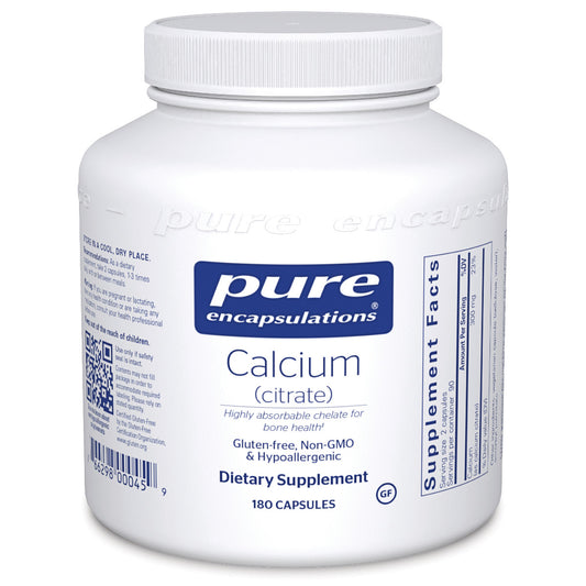 Pure Encapsulations Calcium Citrate 180 Count - Bone & Heart Support