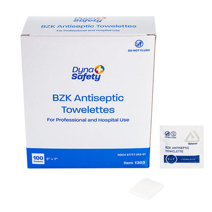 Dynarex Antiseptic Skin Towelette 5x7, 100 Wipes