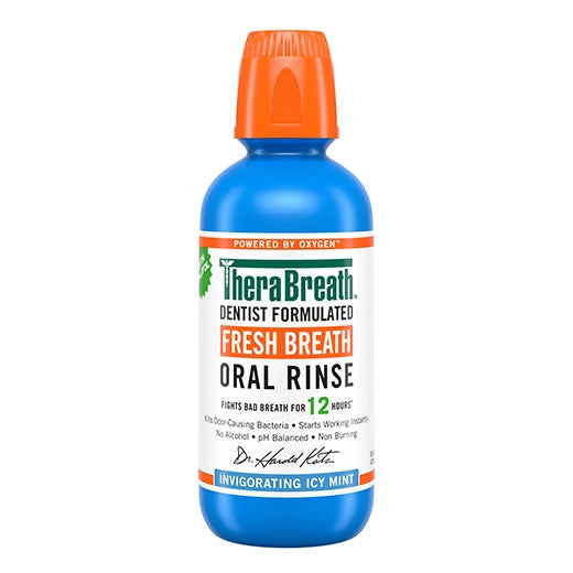 TheraBreath Icy Mint Mouthwash, Alcohol-Free, 16 Oz