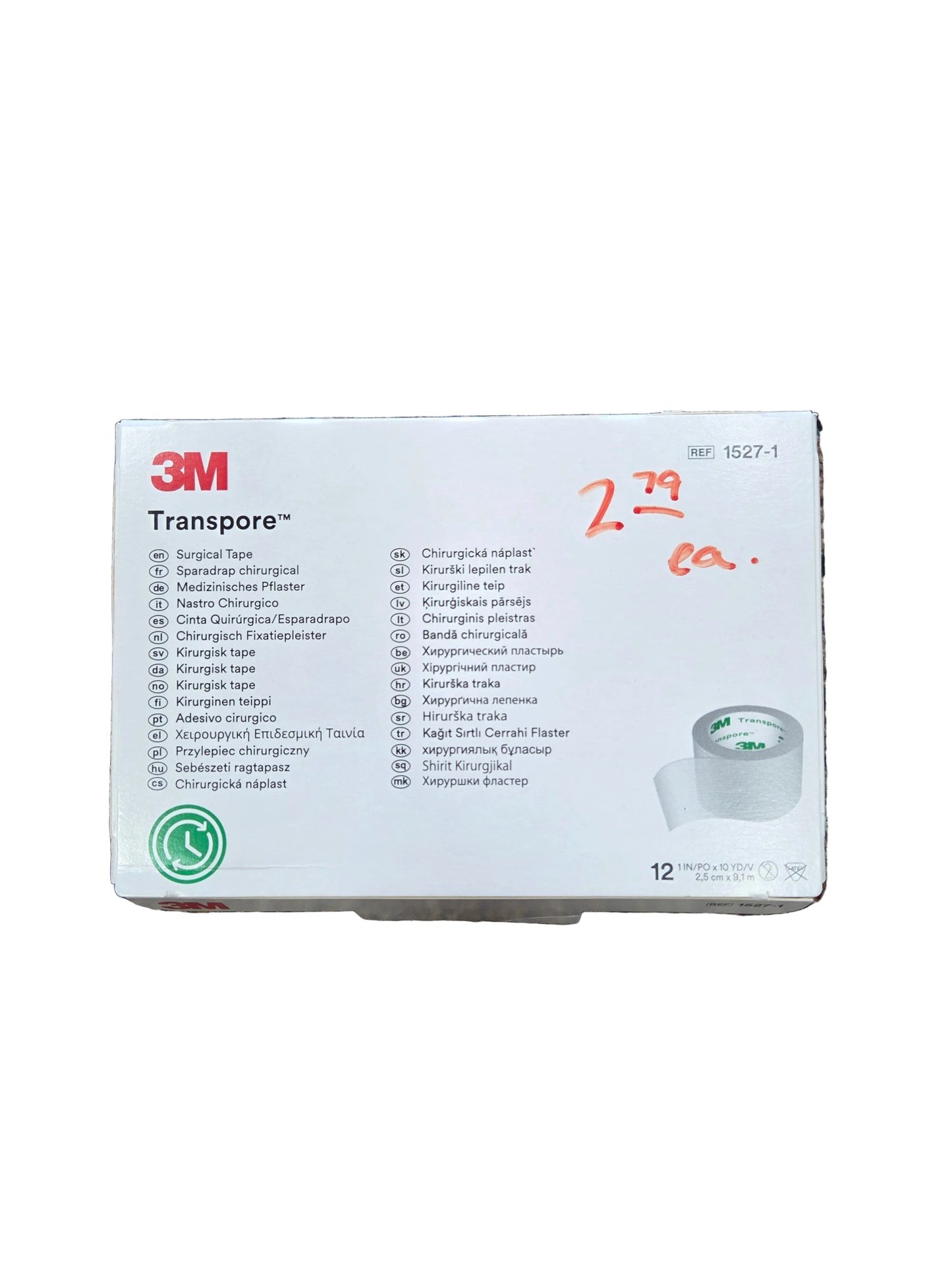3M Transpore Surgical Tape 1in x 10yd