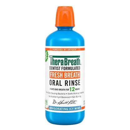 TheraBreath Icy Mint Mouthwash, Alcohol-Free, 16 Oz