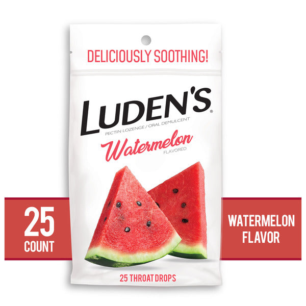 Luden's Watermelon Throat Drops, 25 Ct Pectin Lozenge