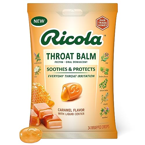 Ricola Caramel Throat Balm Drops 34ct, Pack of 1