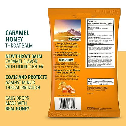 Ricola Caramel Throat Balm Drops 34ct, Pack of 1
