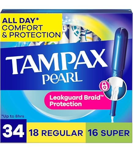 Tampax Pearl Tampons, 34 Count, Pack of 6
