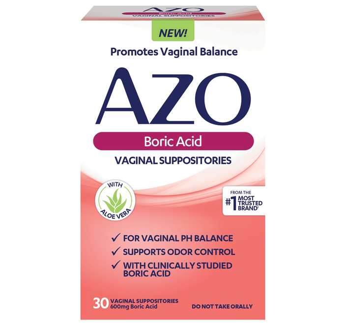 Azo Boric Acid Suppositories with Aloe, 30ct