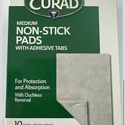 Medline Curad Non-Stick Pads 3x4 Inches, 10 Count