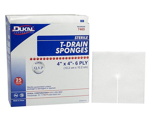 Dukal Sterile T-Drain Sponges 4x4 1 each
