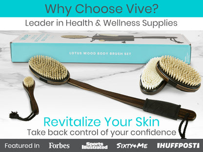 Vive Lotus Wood Body Brush Set