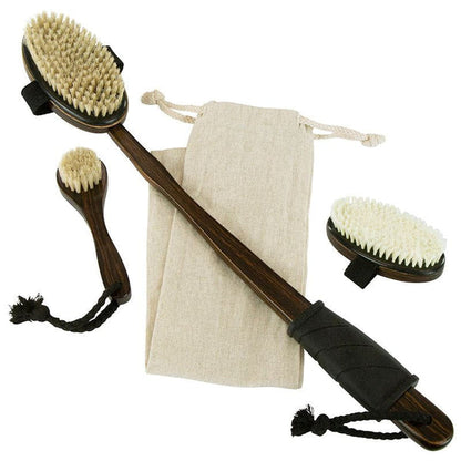 Vive Lotus Wood Body Brush Set