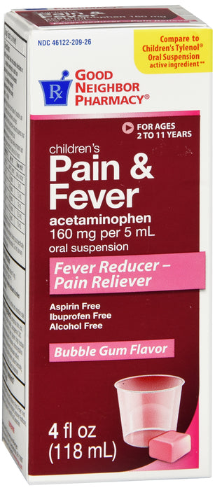 GNP Child Pain Relief (acetaminophen) Bubble Gum 4 Oz