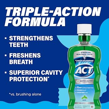 Act Anticavity Mouthwash Mint, Triple Action, 18 Fl Oz