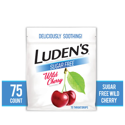 Luden's Wild Cherry Sugar Free Throat Lozenges 75ct