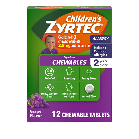 Zyrtec Children's Grape Chewables 2.5mg - 12ct